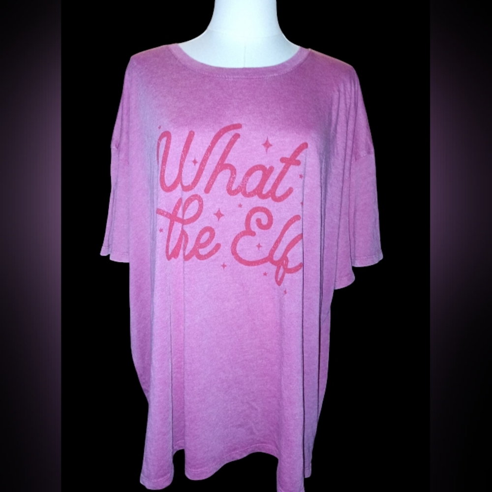 New Maurices Light Pink 'What the Elf' Short Sleeve Tee
